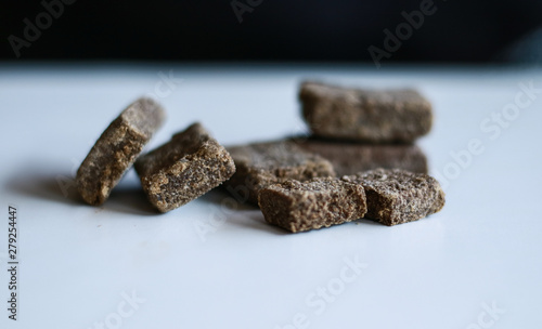 Shrimp paste or shrimp sauce on white background. photo