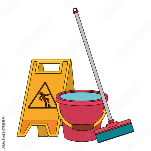 Set of cleaning equipment and products