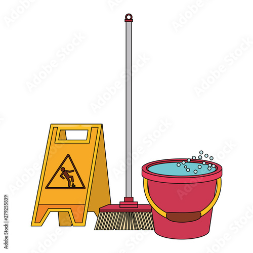Set of cleaning equipment and products