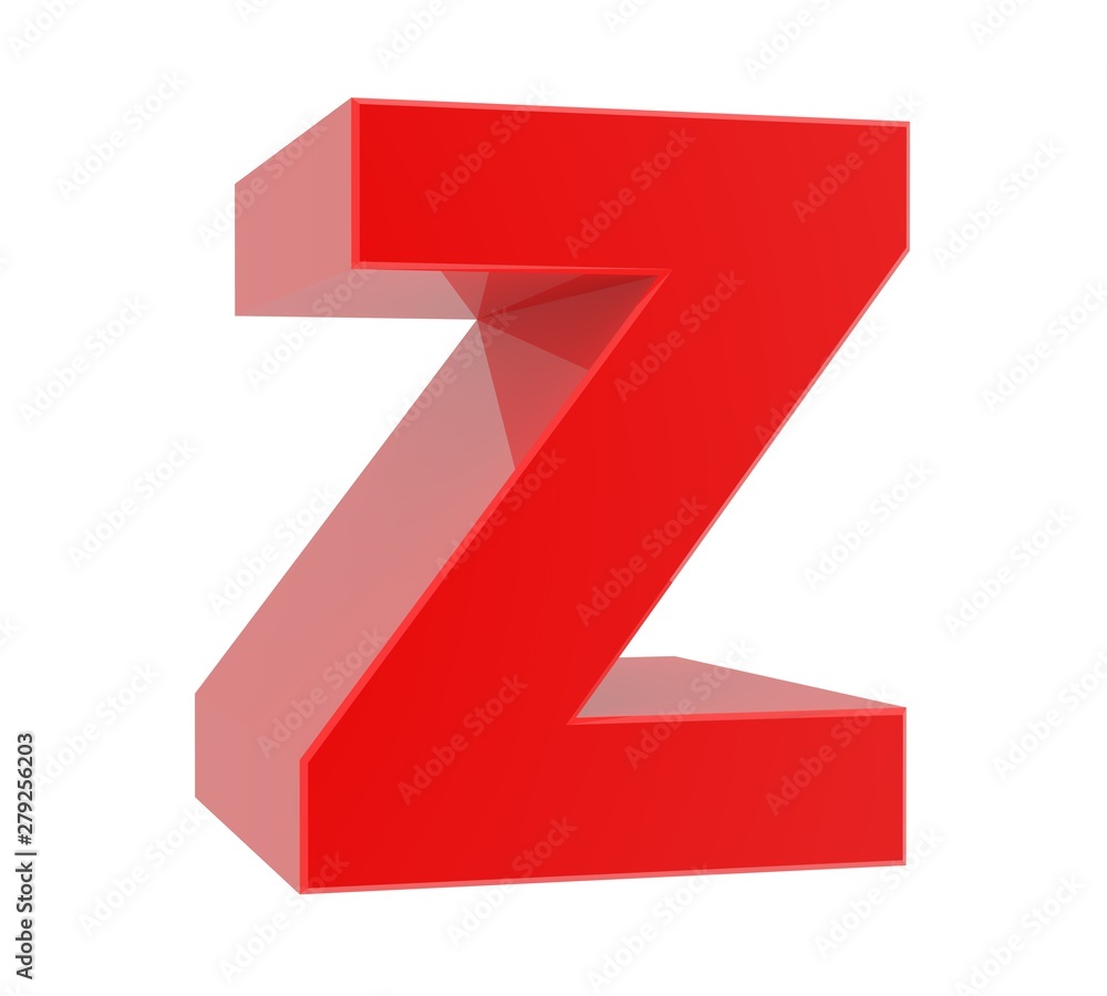3d red letter Z collection on white background 3d red letter Z collection on white background