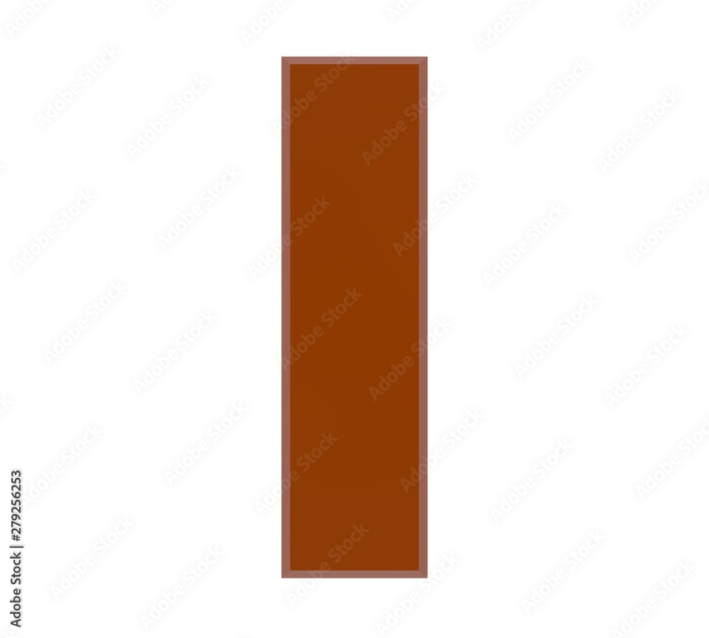3d brown letter I collection on white background 3d brown letter I collection on white background