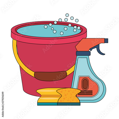 Set of cleaning equipment and products