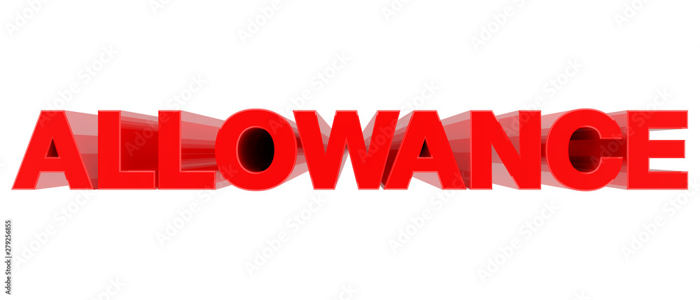 Fototapeta premium ALLOWANCE word on white background illustration 3D rendering