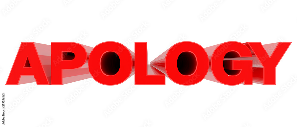 APOLOGY word on white background 3d rendering APOLOGY word on white background 3d rendering