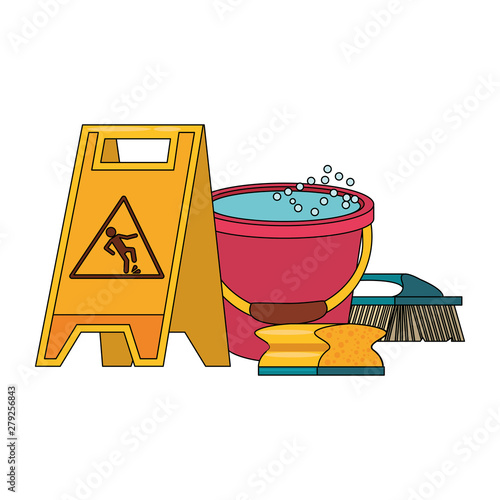 Set of cleaning equipment and products