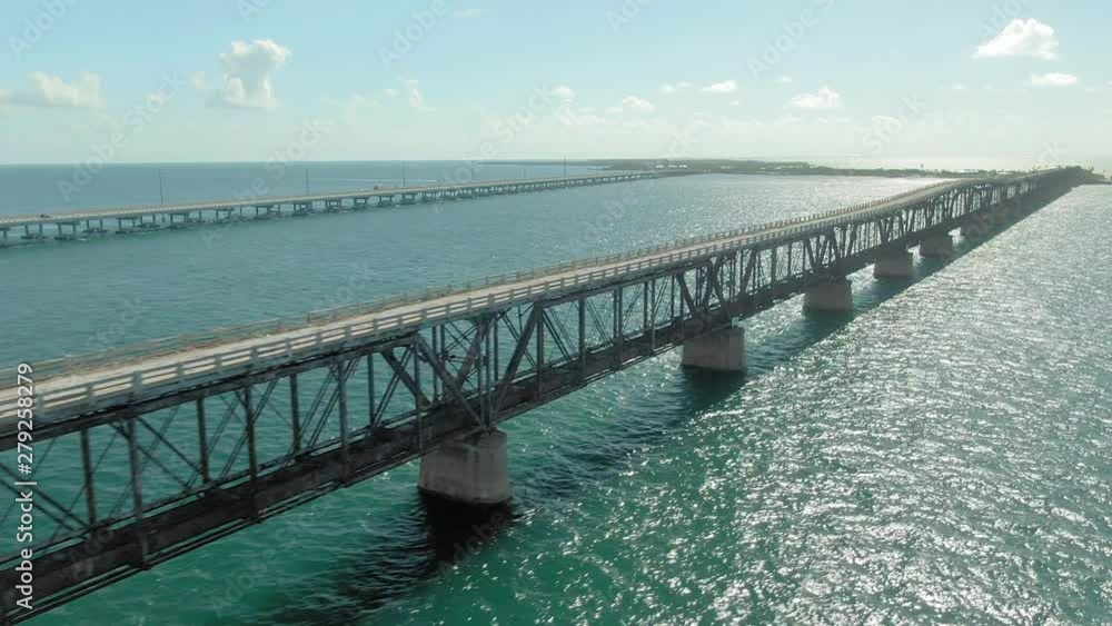 Aerial: Abandoned bridge on the Bahai Honda Key near Key West in the Florida Keys. Florida, USA Aerial: Abandoned bridge on the Bahai Honda Key near Key West in the Florida Keys. Florida, USA