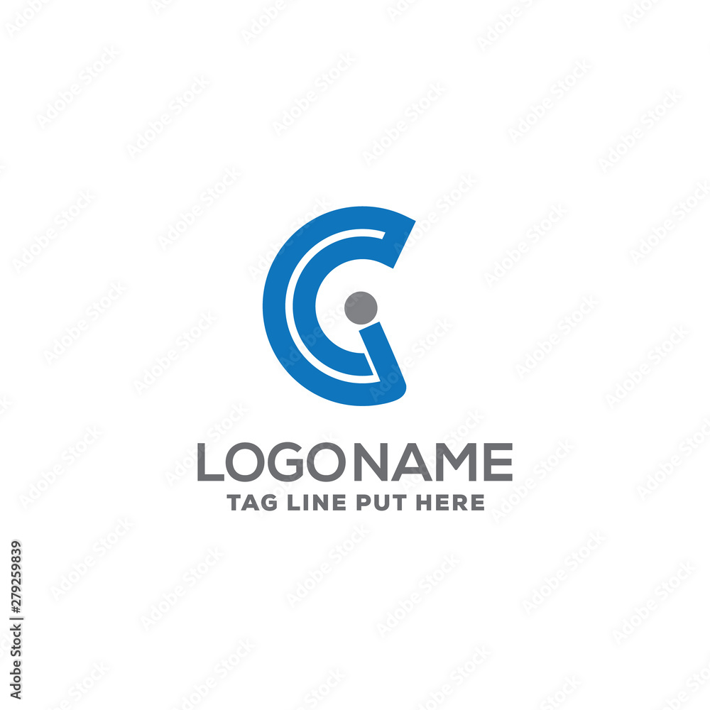 Ci Or Gi letter logo design template