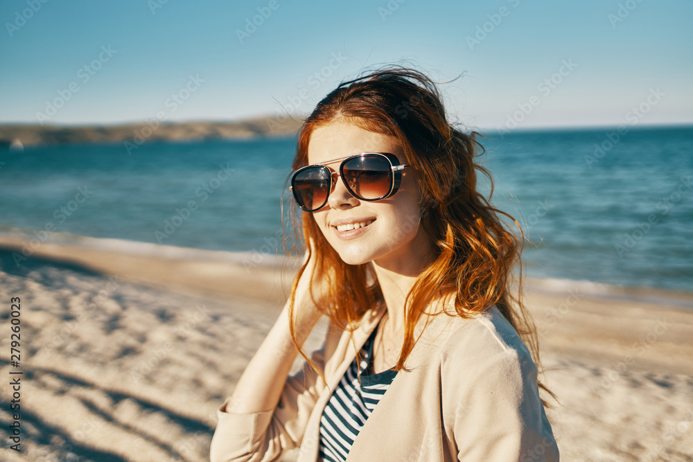 woman in sunglasses on beach