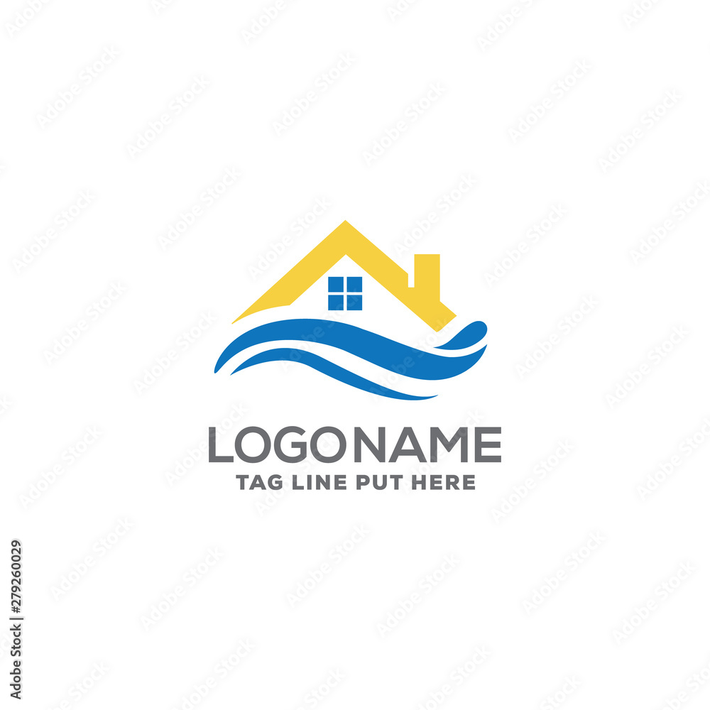 Beach property logo design template Beach property logo design template