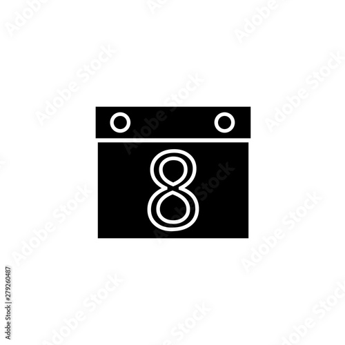 Calendar 8 icon, vector illustration. Flat design style. vector calendar 8 icon illustration isolated on white background, calendar 8 icon Eps10. calendar 8 icons graphic design vector symbols.