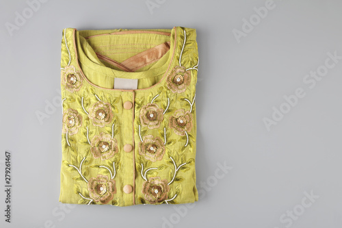 Indian traditional kurti with flower design pattern photo