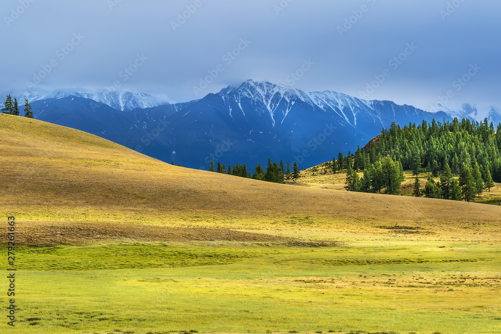 Kurai steppe and the North-Chuya mountain range. Mountain Altai