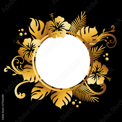 Wallpaper Mural vector background of golden hibiscus Torontodigital.ca