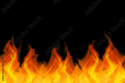 Illustration of flame. black background.                                 