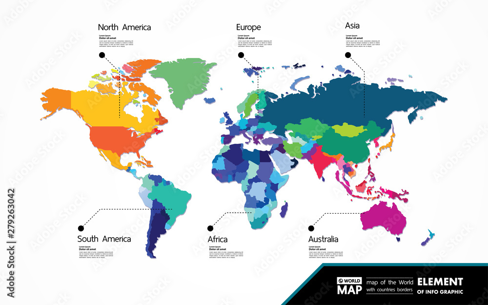 Grand world map graphic element vector illustration.