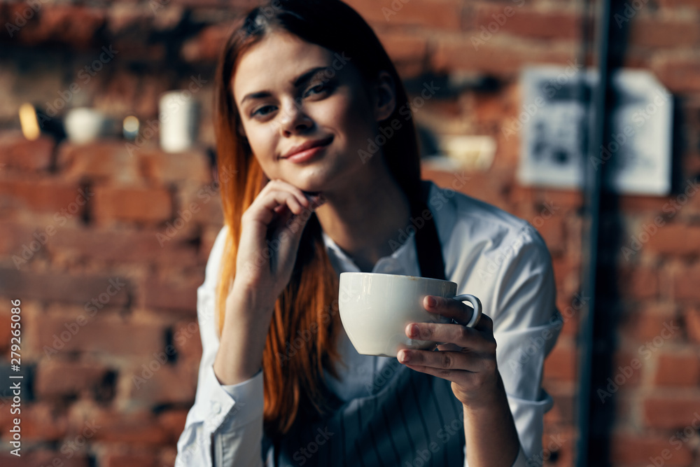 young woman drinking coffee in cafe young woman drinking coffee in cafe