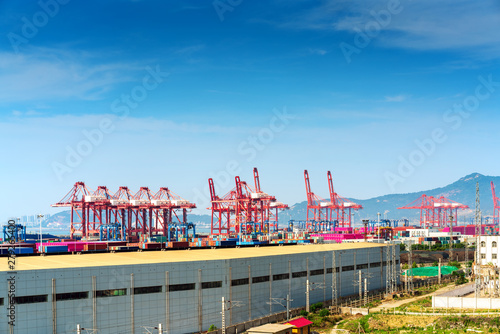 Aerial view of a cargo dock