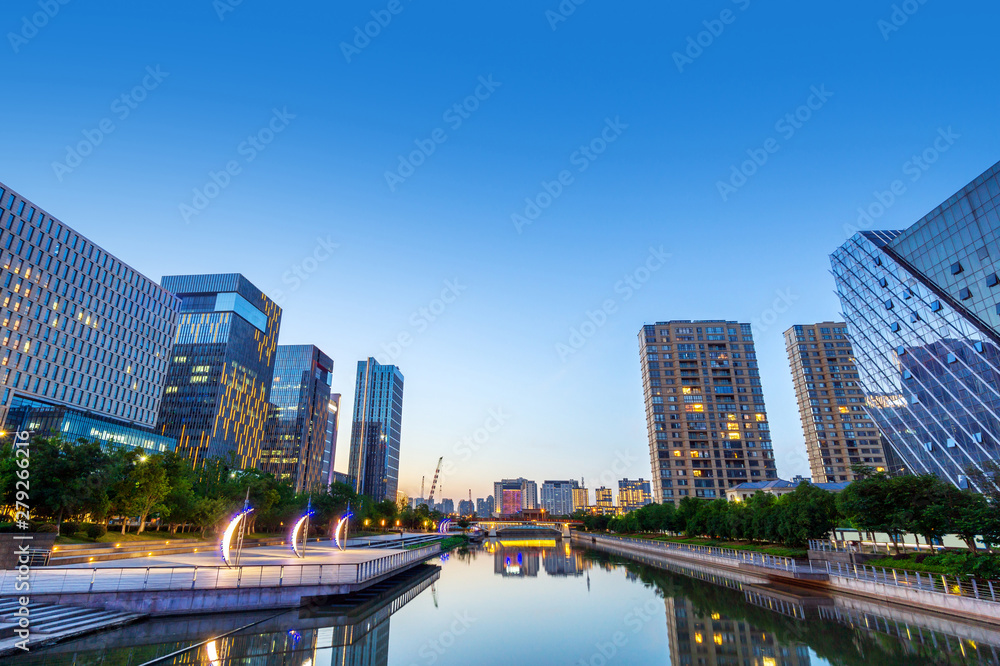 Obraz premium Ninbo City, China, night view