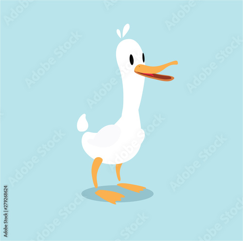 duck cartoon isolated white (ID: 279268624)
