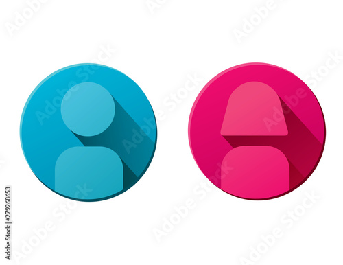 icon female male man woman blue pink (ID: 279268653)