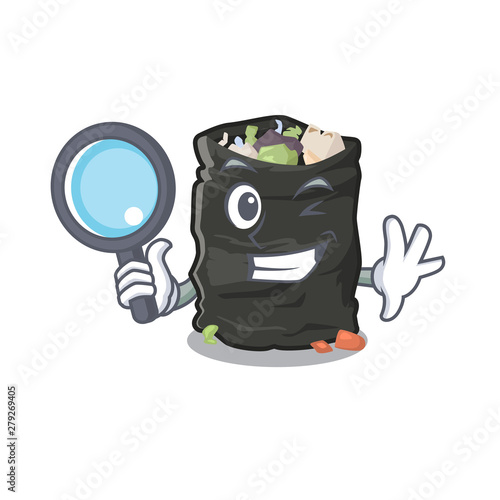 Detective garbage bag in the cartoon shape