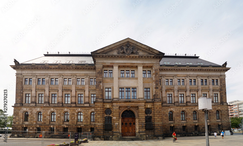 The building of Saxon State Ministry of Culture, Dresden, Germany.