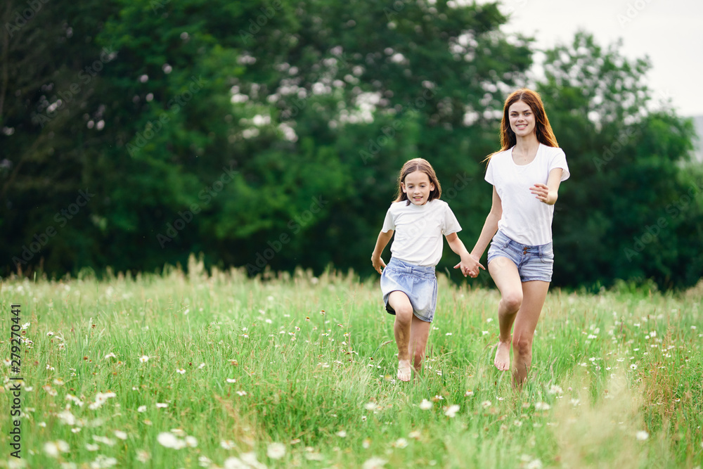 mother and daughter in the park