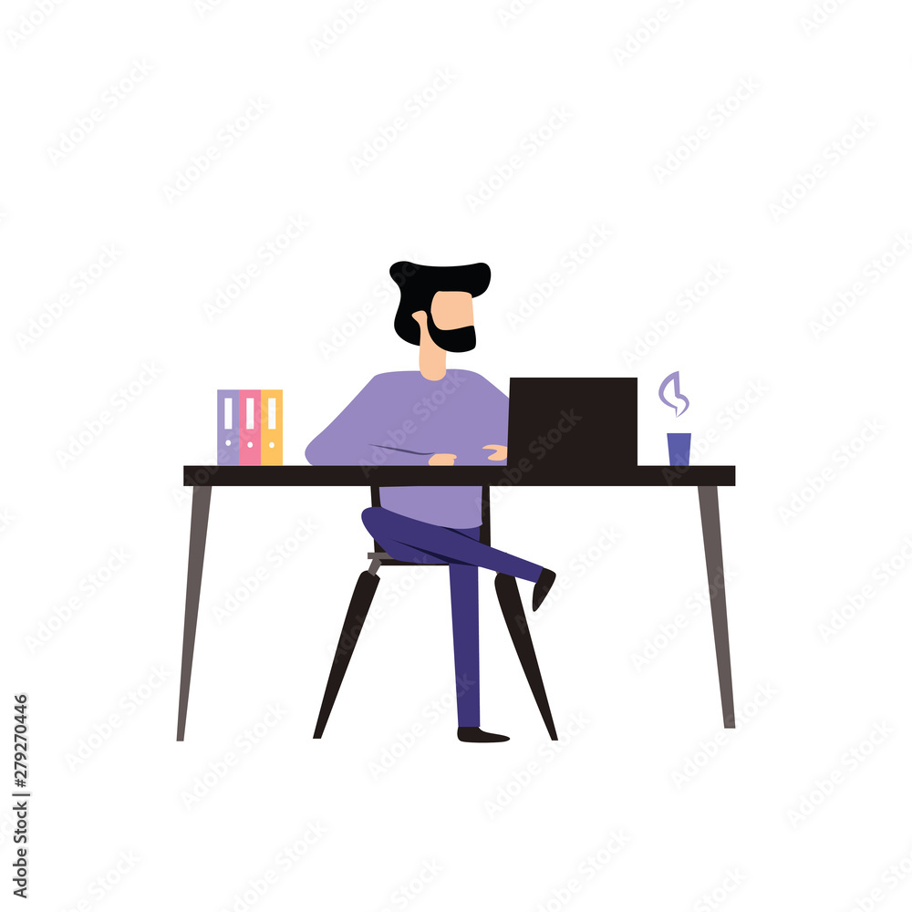 Man Working Vector Template Design Illustration Man Working Vector Template Design Illustration