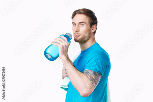 young man with dumbbells