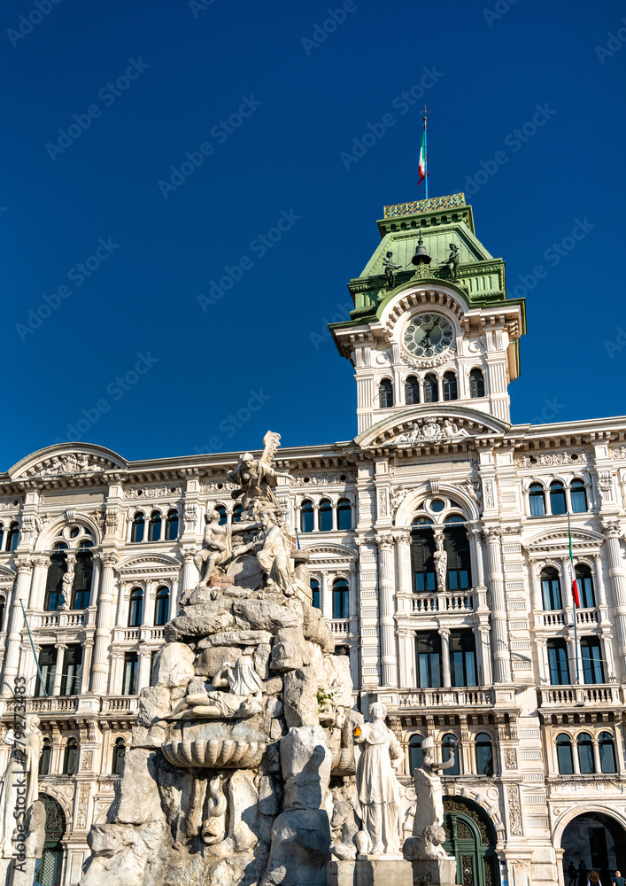 Fountain of the Four Continents in Trieste, Italy