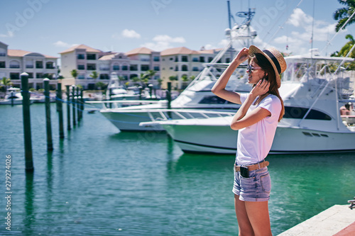 young woman on a yacht
