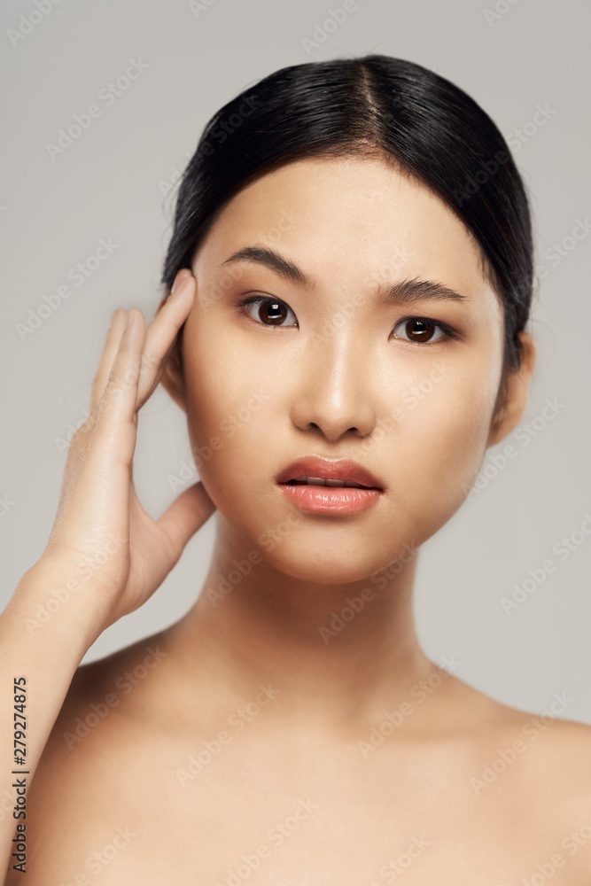 portrait of young woman with perfect skin portrait of young woman with perfect skin