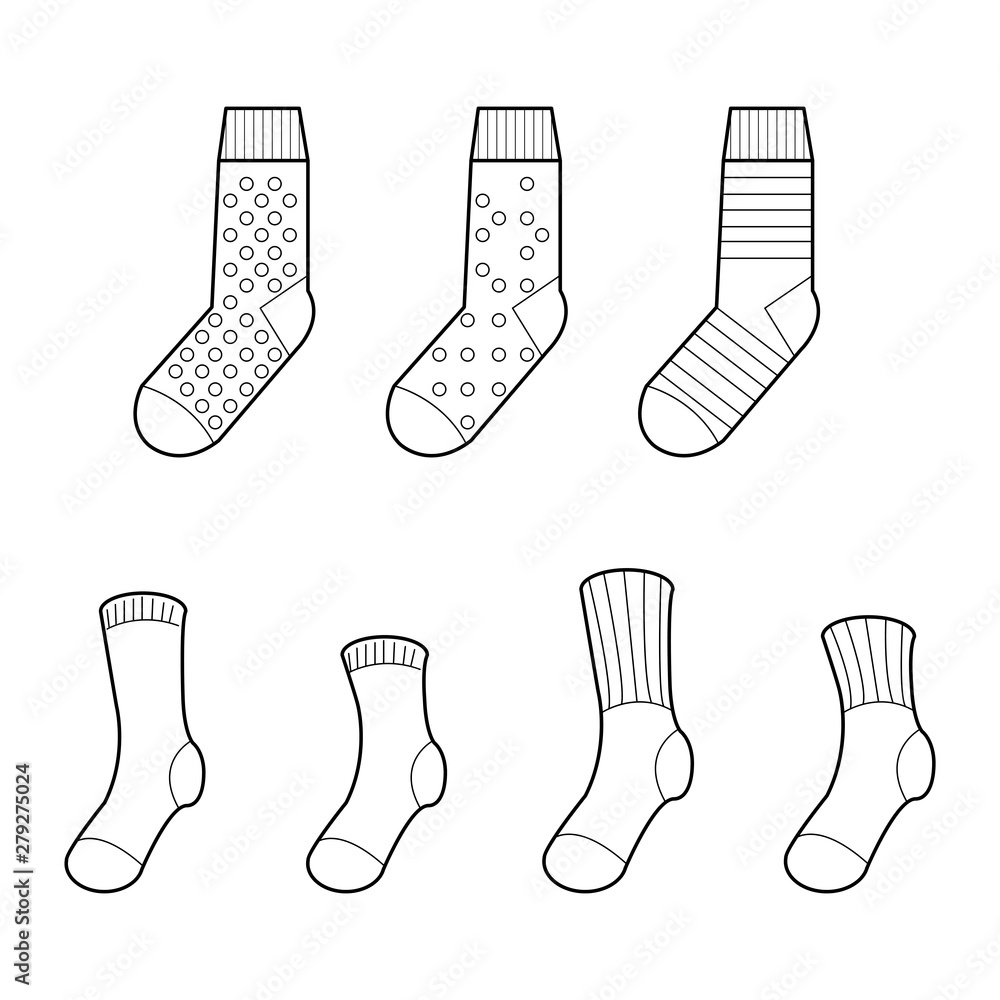 sock clipart sock drawing isolated on white background vector