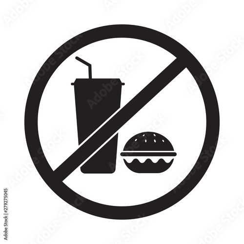 No food or drink. No food or drink area sign.Do not eat or drink sign. No eating or drinking, prohibition sign. warning sign.Vector EPS 10.