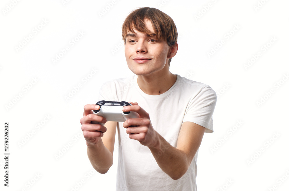 young gamer with gamepad