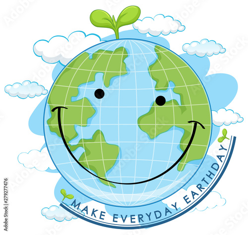 Smiling earth day poster