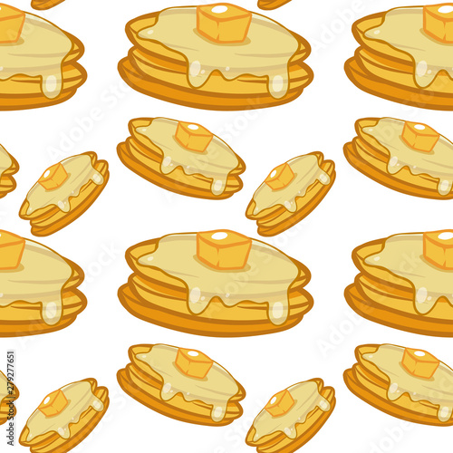 Seamless pattern tile cartoon with pancakes
