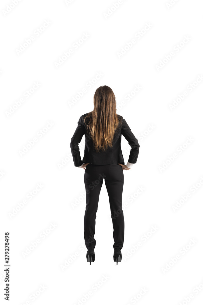Back of a businesswoman. Isolated on white background Back of a businesswoman. Isolated on white background