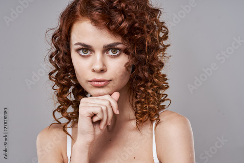 portrait of a young beautiful woman with perfect skin