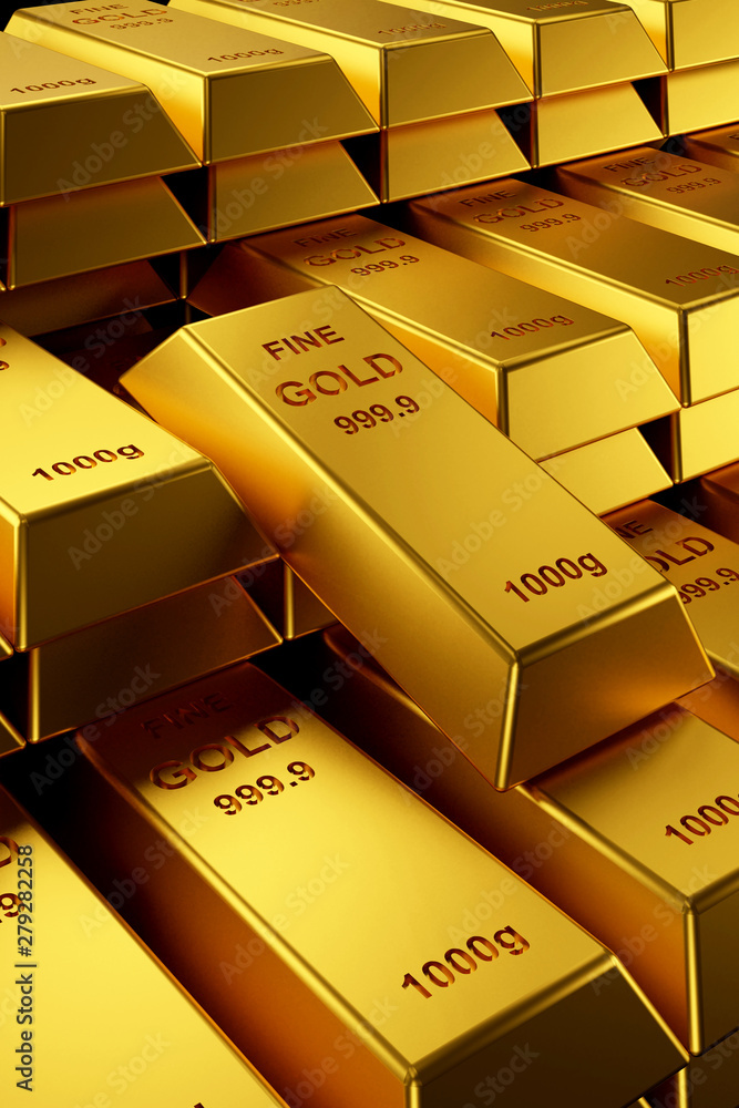 Gold bars for website banner. 3D rendering of gold bars. Gold bars for website banner. 3D rendering of gold bars.