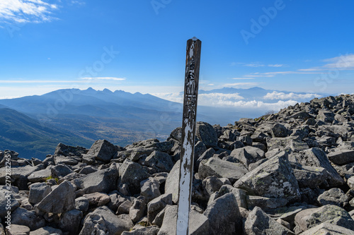 蓼科山の山頂標識