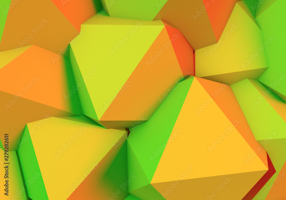 Abstract background with 3d shapes and vibrant colors Abstract background with 3d shapes and vibrant colors