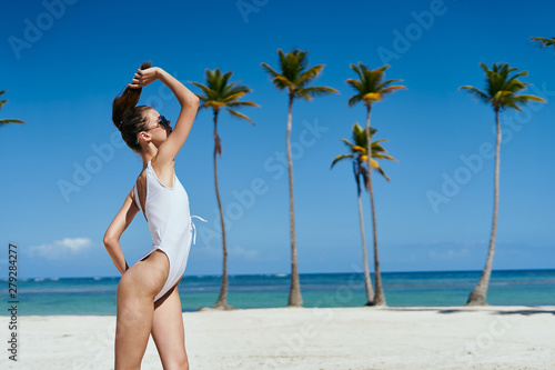 young woman in bikini on the beach