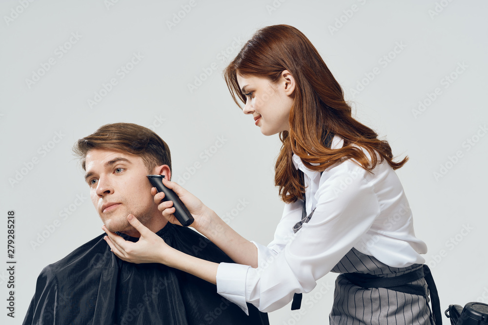 man and woman hairdresser man and woman hairdresser