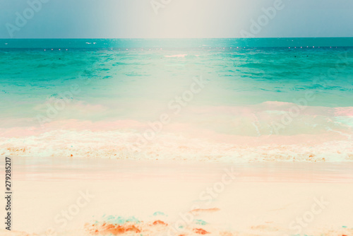 Fototapeta Naklejka Na Ścianę i Meble -  Beautiful romantic wild place beach and sea. Summer