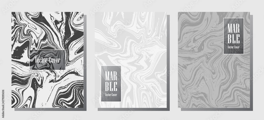 Minimal marble prints, vector cover design templates.