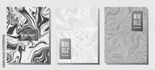 Minimal marble prints, vector cover design templates.