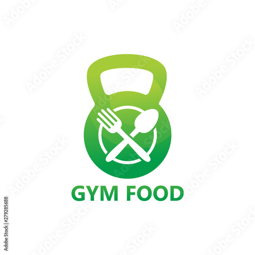 Gym Food Logo Template Design Vector, Emblem, Design Concept, Creative Symbol, Icon