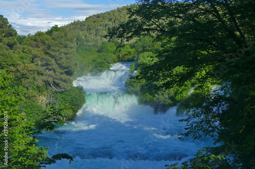 Skradinski Buk Waterfall with high water during spring, Krka National Park, Croatia