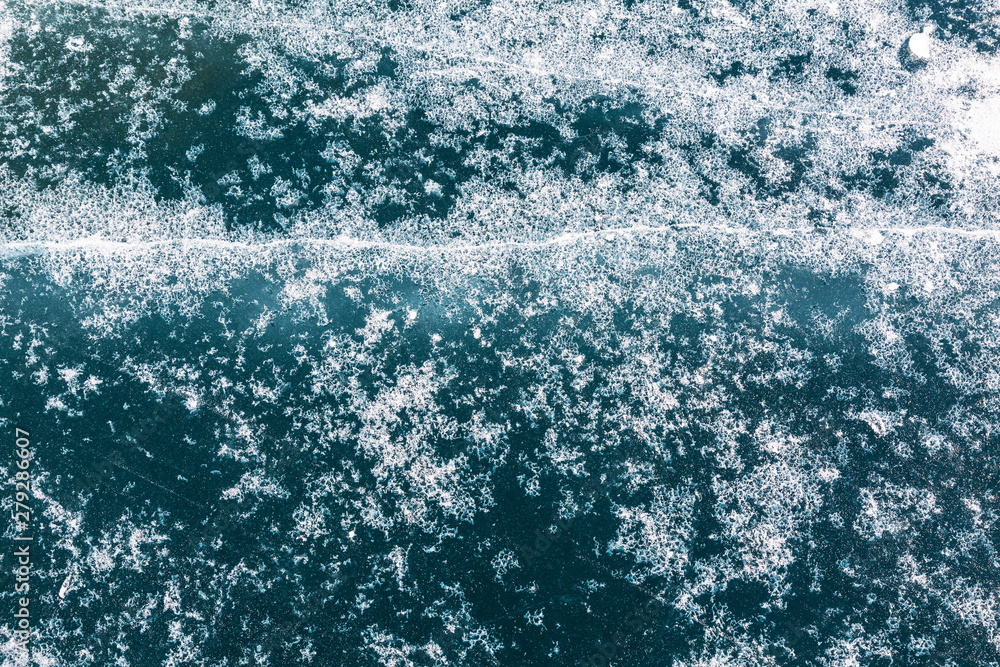 Fototapeta premium Patterns on the ice of lake Baikal. Irkutsk region, Eastern Siberia, Russia